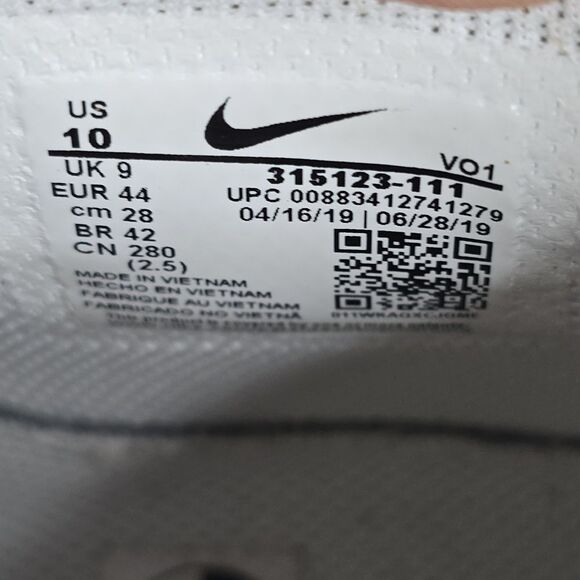 Nike Air Force 1‎ Mid White Size 10 Mens AF1 315123-111 Triple - Picture 10 of 10